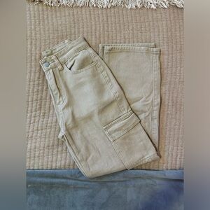 SHEIN PETITE High Waist Single Button Straight Leg Jeans